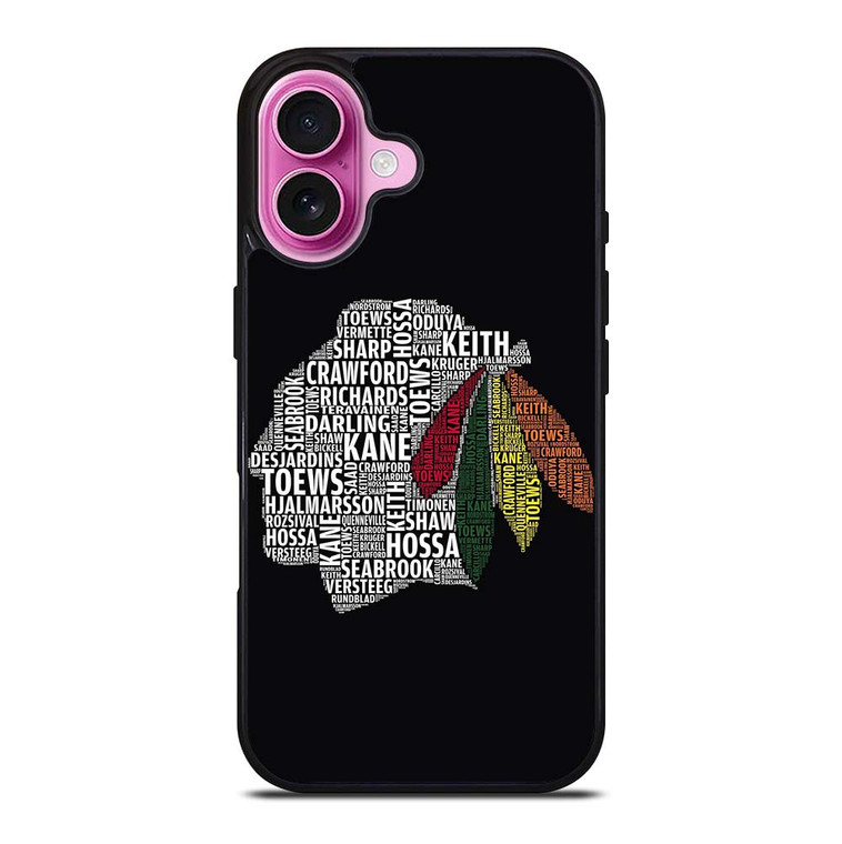 CHICAGO BLACKHAWKS NAMES iPhone 16 Plus Case Cover