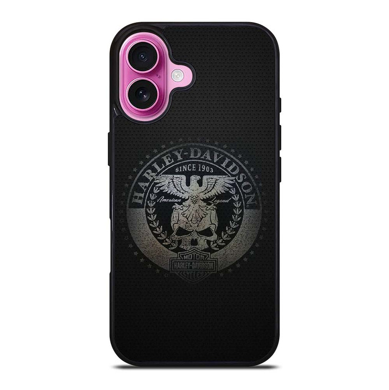 HARLEY DAVIDSON MOTORCYCLES COMPANY CARBON LOGO iPhone 16 Plus Case Cover