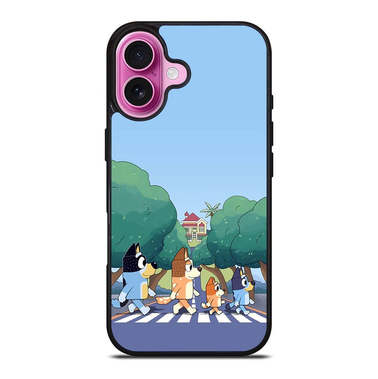 HEELERS FAMILY BLUEY CARTOON ABBEY ROAD iPhone 16 Plus Case Cover