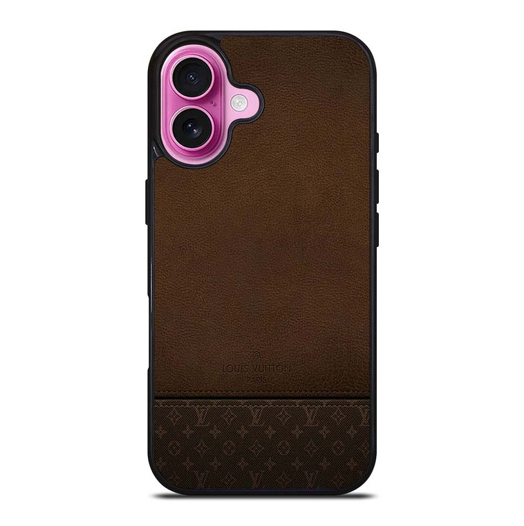 LOUIS VUITTON PARIS LV LOGO LEATHER BAG iPhone 16 Plus Case Cover