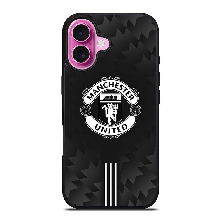 MANCHESTER UNITED BLACK LOGO iPhone 16 Plus Case Cover