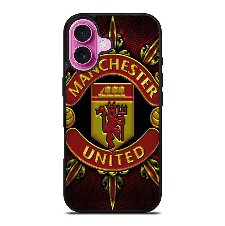 MANCHESTER UNITED LOGO ART iPhone 16 Plus Case Cover