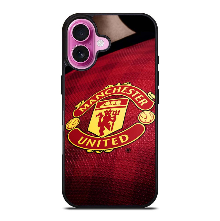 MANCHESTER UNITED LOGO JERSEY iPhone 16 Plus Case Cover