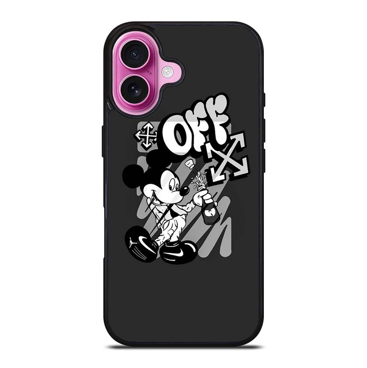 MICKEY MOUSE OFF WHITE LOGO iPhone 16 Plus Case Cover