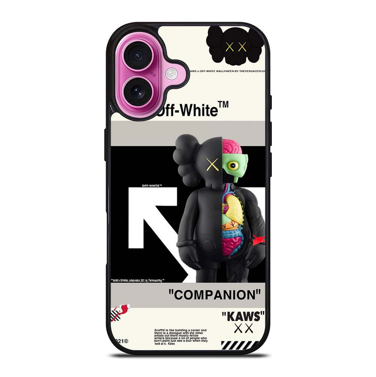 OFF WHITE KAWS COMPANION iPhone 16 Plus Case Cover