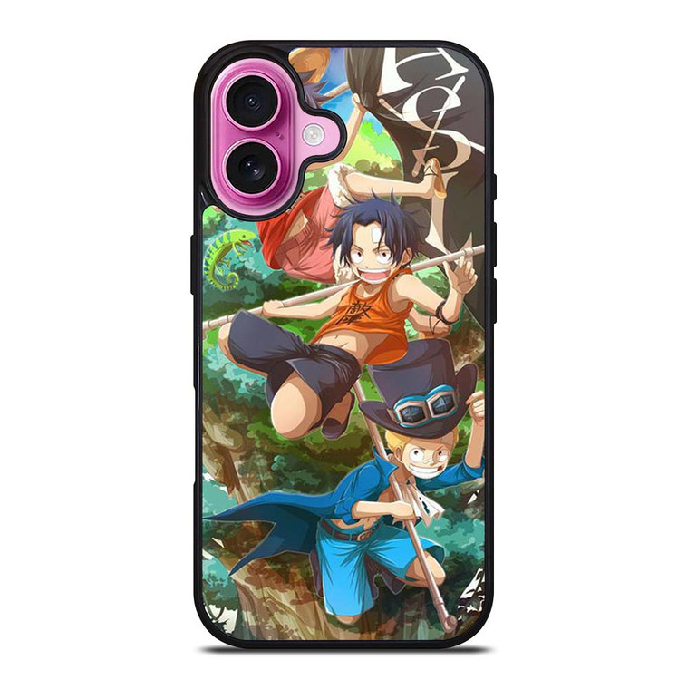 ONE PIECE LUFFY SABO ACE KID iPhone 16 Plus Case Cover
