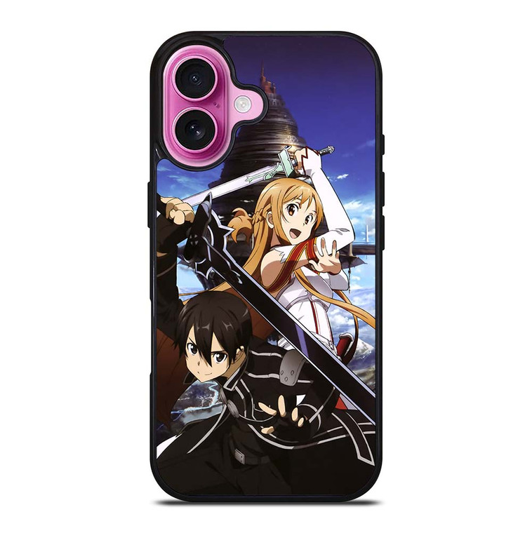 SAO SWORD ART ONLINE KIRITO AND ASUNA iPhone 16 Plus Case Cover