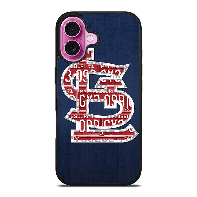 ST. LOUIS CARDINALS BASEBALL WOODEN LOGO iPhone 16 Plus Case Cover