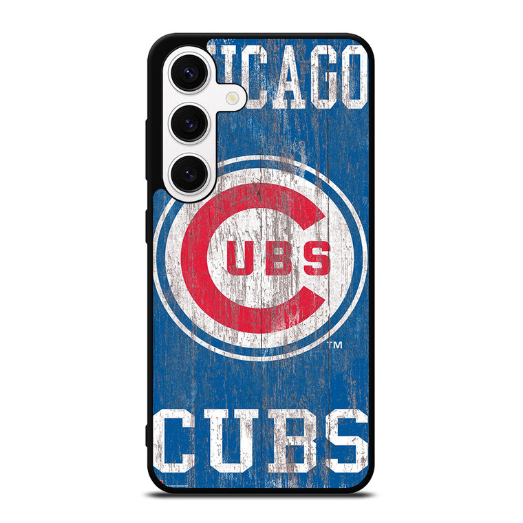 CHICAGO CUBS ON WOOD LOGO Samsung Galaxy S24 Case Cover