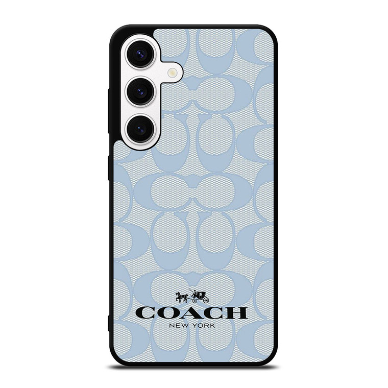 COACH NEW YORK BLUE LOGO PATTERN Samsung Galaxy S24 Case Cover