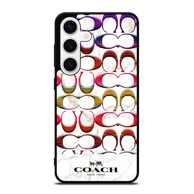 COACH NEW YORK COLORFULL PATTERN MARBLE Samsung Galaxy S24 Case Cover