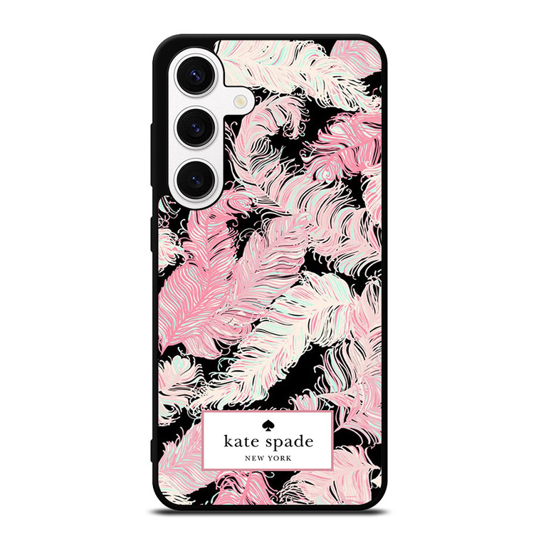 KATE SPADE NEW YORK LOGO PINK FEATHERS Samsung Galaxy S24 Case Cover