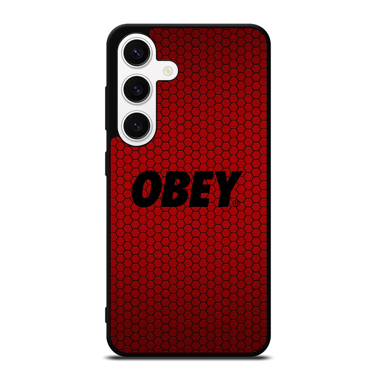 OBEY CLOTHING LOGO RED CARBON Samsung Galaxy S24 Case Cover