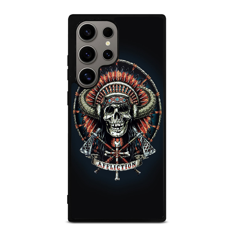 AFFLICTION INDIAN SKULL Samsung Galaxy S24 Ultra Case Cover
