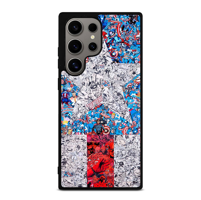CAPTAIN AMERICA LOGO COLLAGE Samsung Galaxy S24 Ultra Case Cover