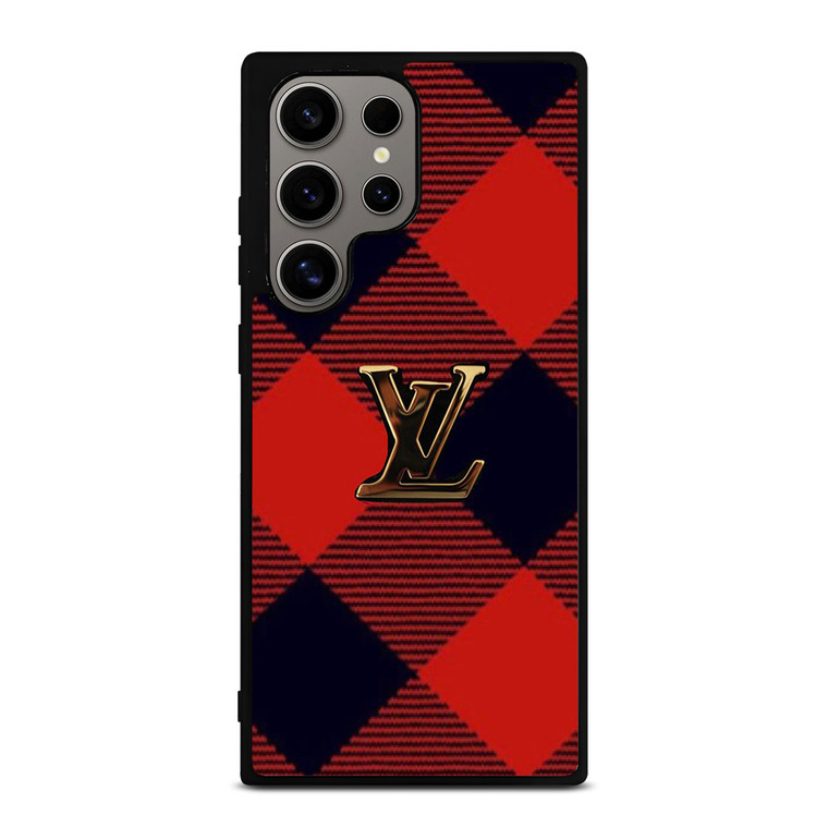 LOUIS VUITTON LV LOGO PATTERN RED Samsung Galaxy S24 Ultra Case Cover