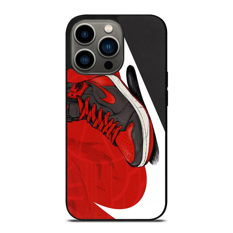 NIKE AIR JORDAN SHOES RED iPhone 13 Pro Case Cover