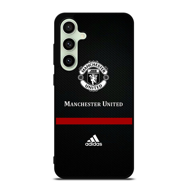MANCHESTER UNITED FC LOGO FOOTBALL ADIDAS BLACK Samsung Galaxy S24 FE Case Cover