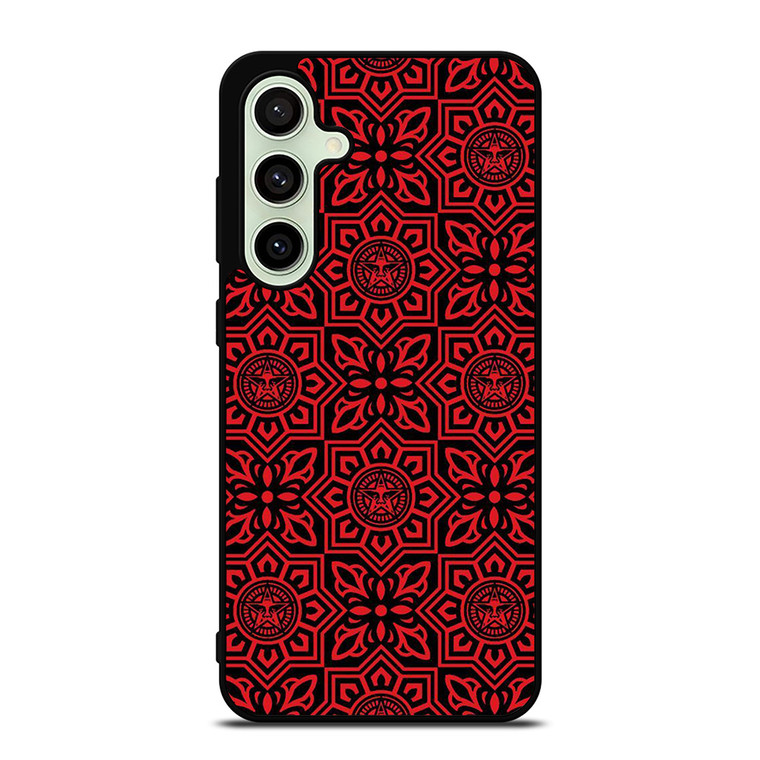 OBEY RED LOGO PATTERN Samsung Galaxy S24 FE Case Cover