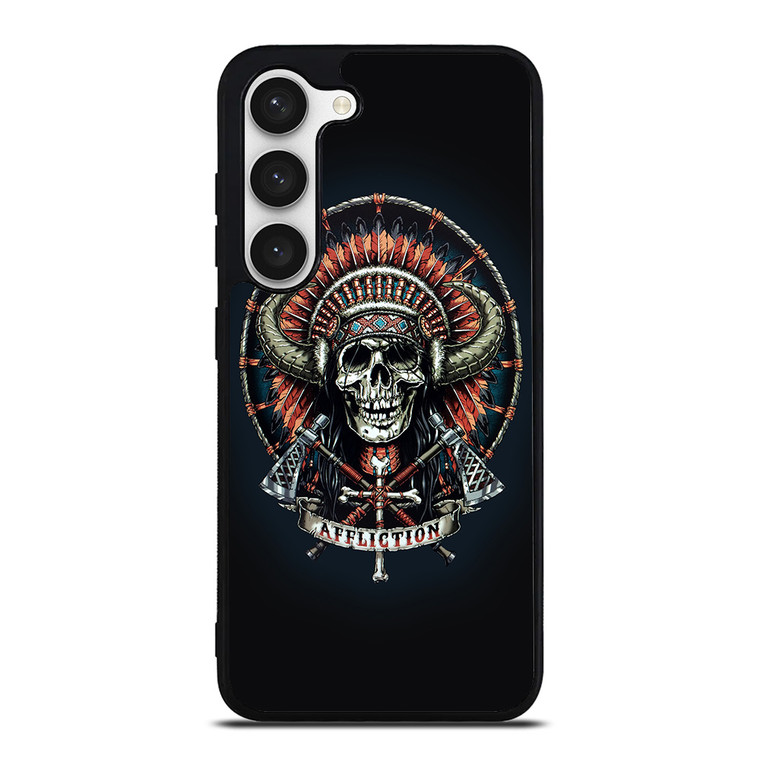 AFFLICTION INDIAN SKULL Samsung Galaxy S23 Case Cover