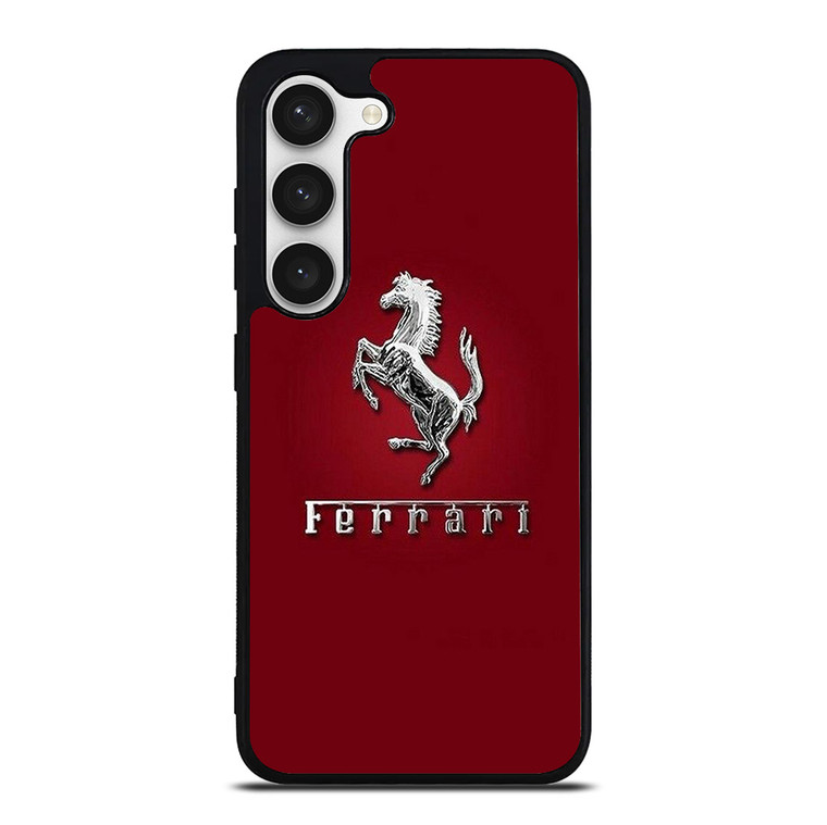 FERRARI LOGO SILVER EMBLEM Samsung Galaxy S23 Case Cover