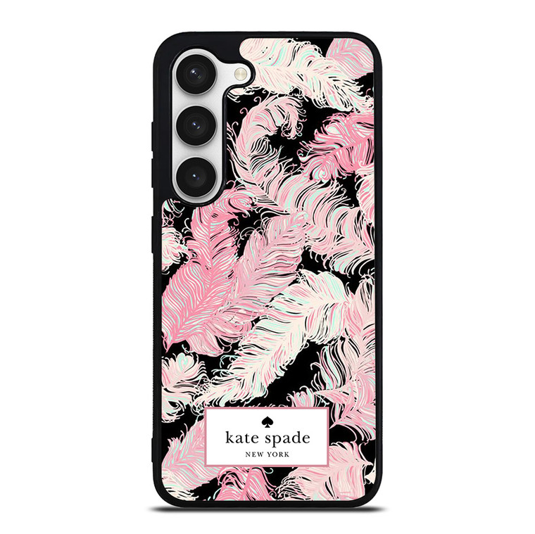 KATE SPADE NEW YORK LOGO PINK FEATHERS Samsung Galaxy S23 Case Cover