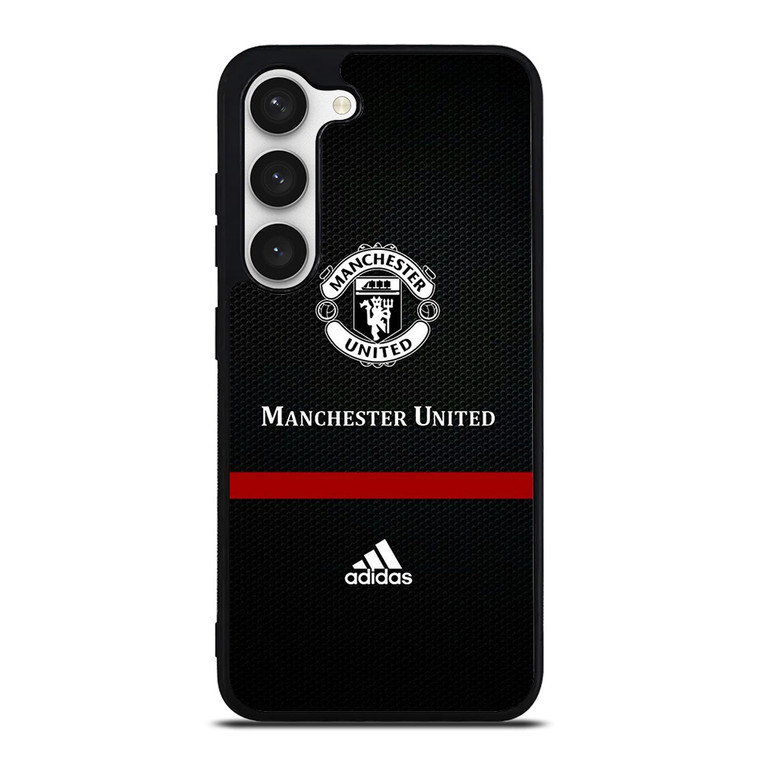 MANCHESTER UNITED FC LOGO FOOTBALL ADIDAS BLACK Samsung Galaxy S23 Case Cover