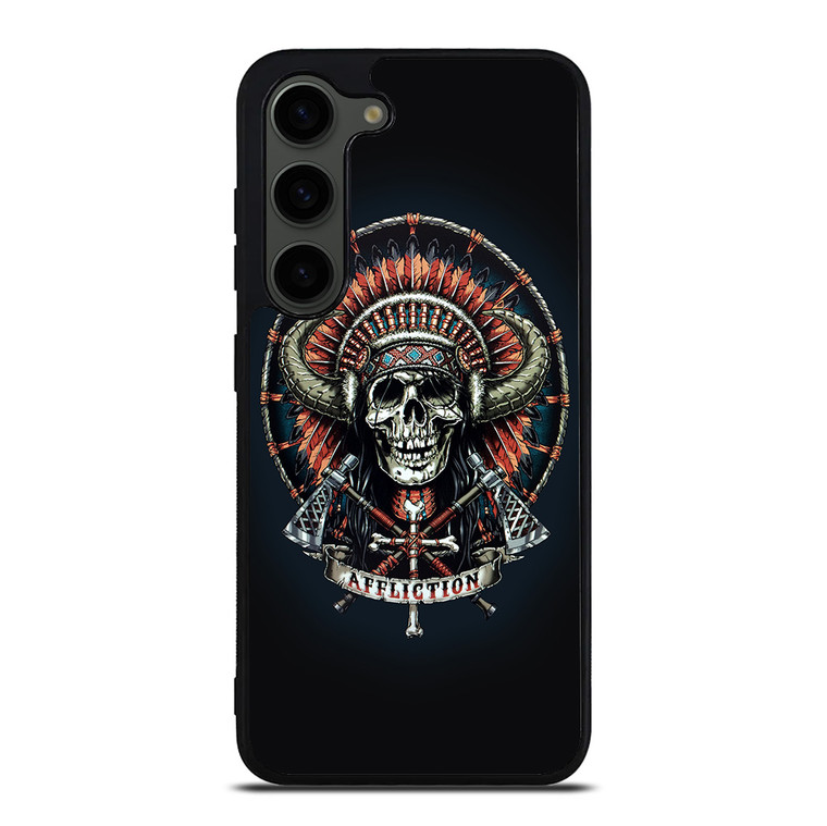 AFFLICTION INDIAN SKULL Samsung Galaxy S23 Plus Case Cover