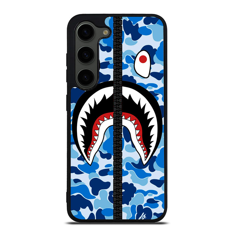 BAPE SHARK CAMO BLUE ZIP Samsung Galaxy S23 Plus Case Cover