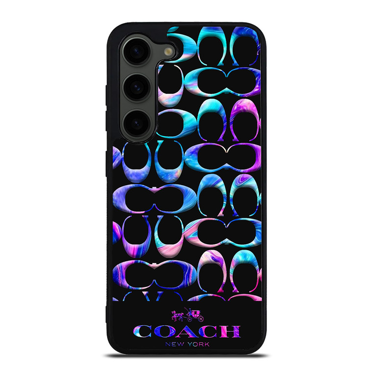 COACH NEW YORK COLORFULL MARBLE PATTERN Samsung Galaxy S23 Plus Case Cover