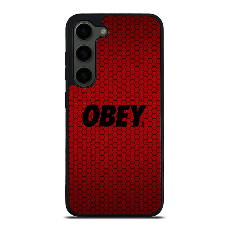 OBEY CLOTHING LOGO RED CARBON Samsung Galaxy S23 Plus Case Cover