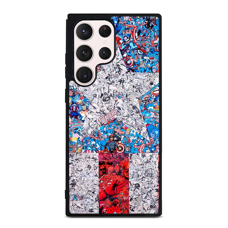 CAPTAIN AMERICA LOGO COLLAGE Samsung Galaxy S23 Ultra Case Cover