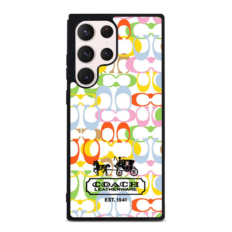 COACH LEATHERWARE NEW YORK EST 1941 COLORFUL Samsung Galaxy S23 Ultra Case Cover