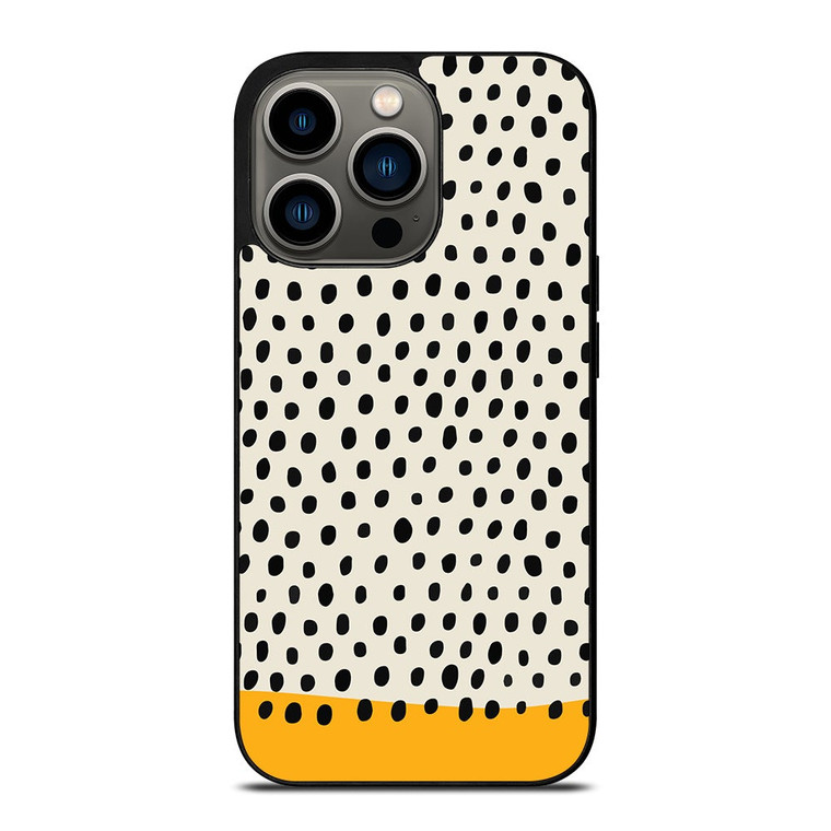 MUSTARD POLKADOTS PATTERN iPhone 13 Pro Case Cover