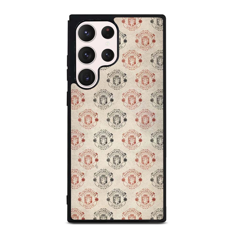 MANCHESTER UNITED FC FOOTBALL LOGO COLLAGE Samsung Galaxy S23 Ultra Case Cover