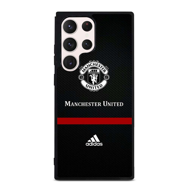MANCHESTER UNITED FC LOGO FOOTBALL ADIDAS BLACK Samsung Galaxy S23 Ultra Case Cover