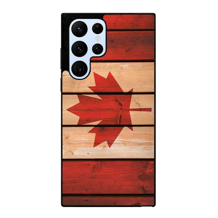CANADA FLAG WOOD Samsung Galaxy S22 Ultra Case Cover