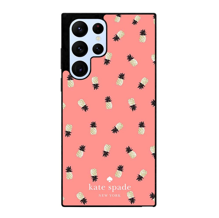 KATE SPADE NEW YORK LOGO PINK PINEAPPLES ICON Samsung Galaxy S22 Ultra Case Cover