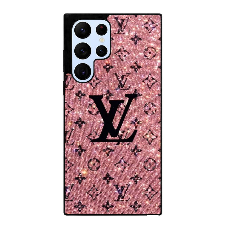 LOUIS VUITTON LV LOGO PINK SPARKLE Samsung Galaxy S22 Ultra Case Cover