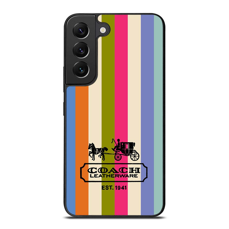 COACH LEATHERWARE NEW YORK EST 1941 STRIPES Samsung Galaxy S22 Plus Case Cover