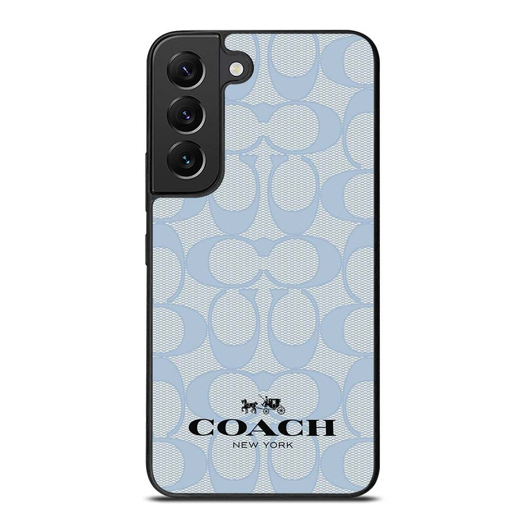 COACH NEW YORK BLUE LOGO PATTERN Samsung Galaxy S22 Plus Case Cover