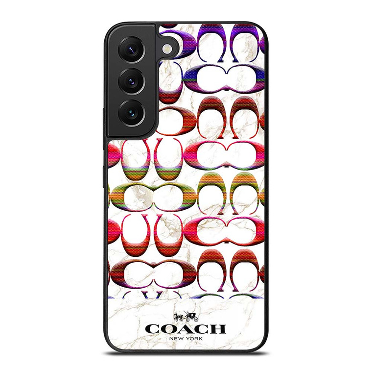 COACH NEW YORK COLORFULL PATTERN MARBLE Samsung Galaxy S22 Plus Case Cover