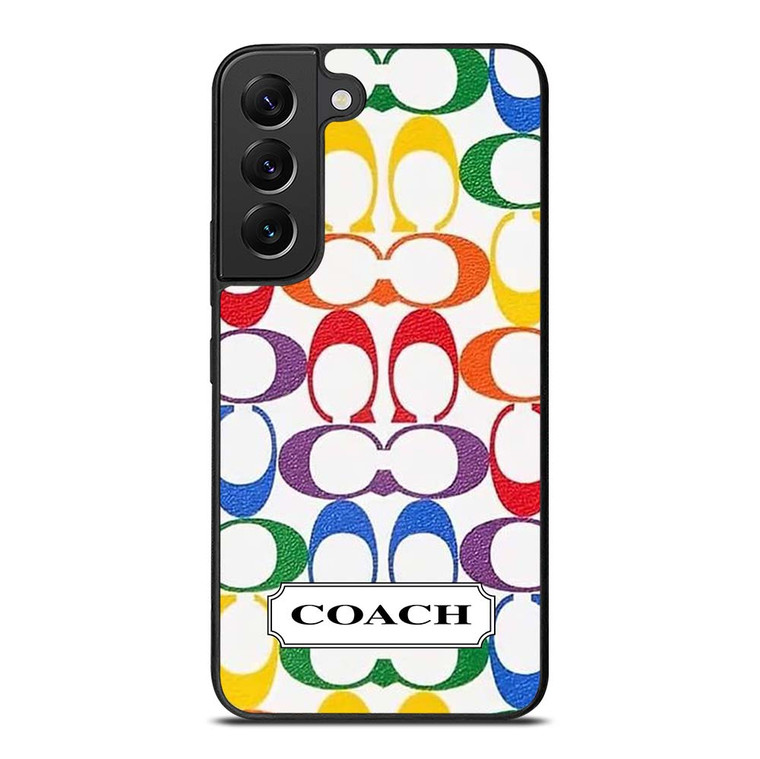 COACH NEW YORK LEATHERWARE LOGO COLORFUL Samsung Galaxy S22 Plus Case Cover