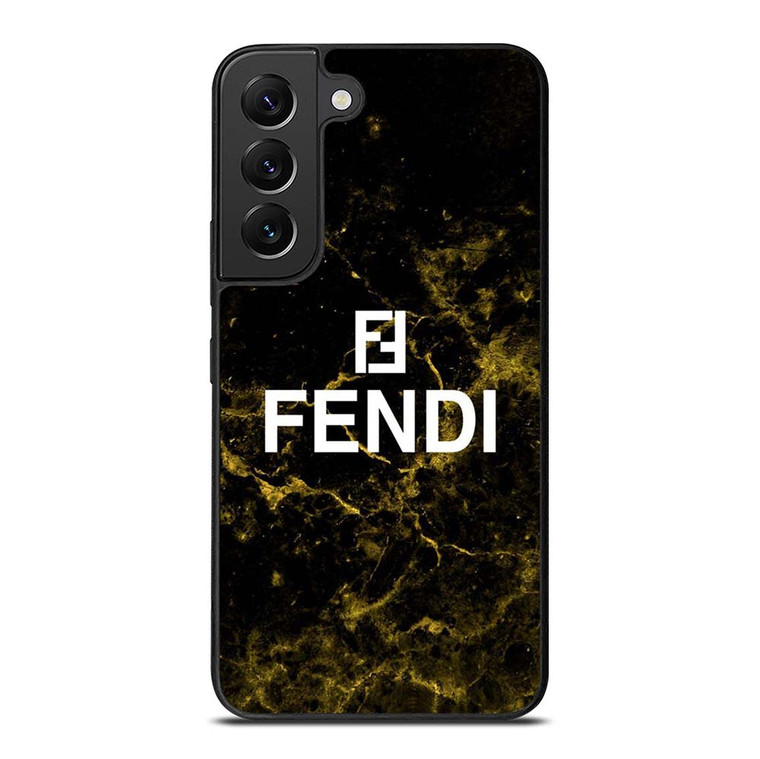 FENDI FASHION ROMA LOGO BLACK MARBLE Samsung Galaxy S22 Plus Case Cover