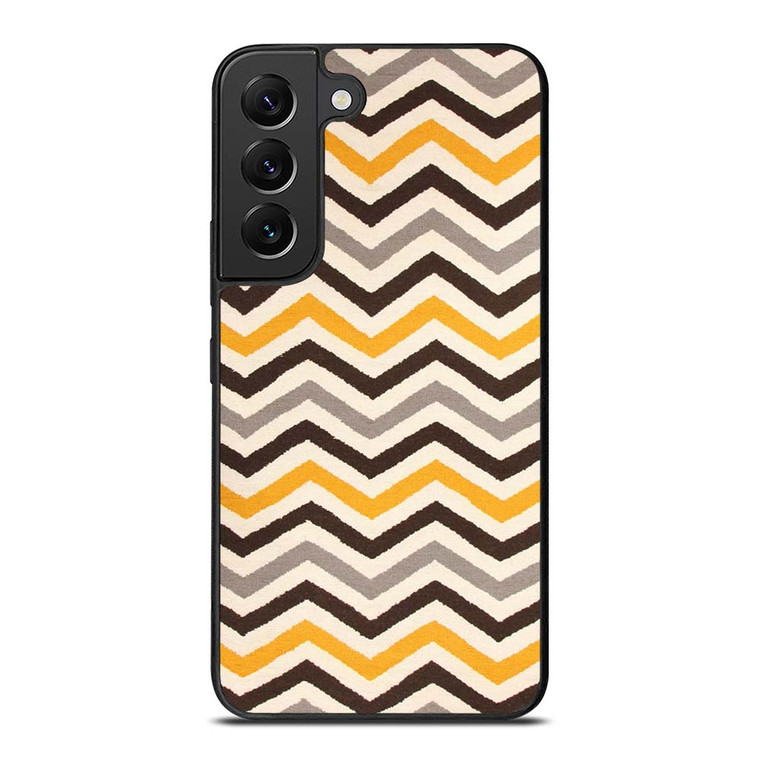 YELLOW BROWN CHEVRON PATTERN Samsung Galaxy S22 Plus Case Cover