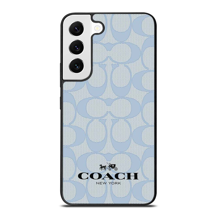 COACH NEW YORK BLUE LOGO PATTERN Samsung Galaxy S22 Case Cover