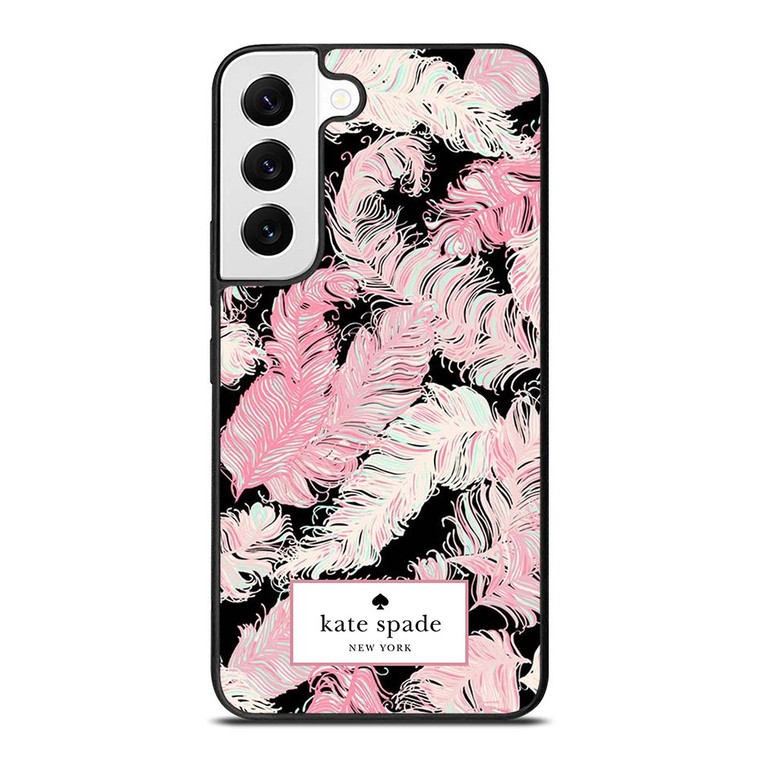 KATE SPADE NEW YORK LOGO PINK FEATHERS Samsung Galaxy S22 Case Cover