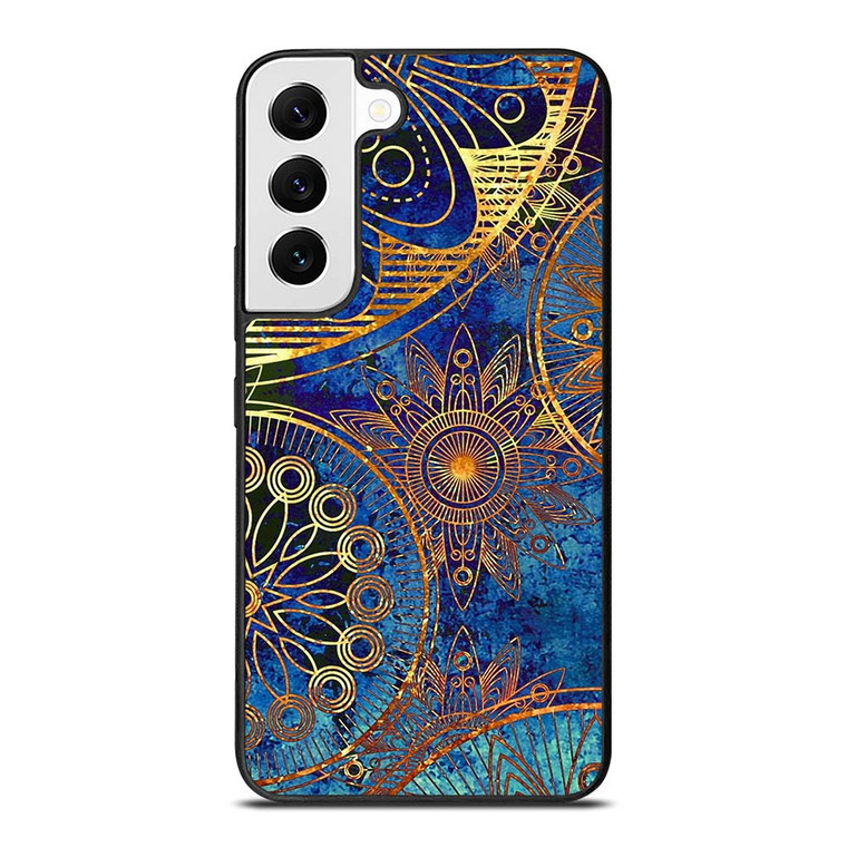MANDELA BLUE GOLD PATTREN Samsung Galaxy S22 Case Cover