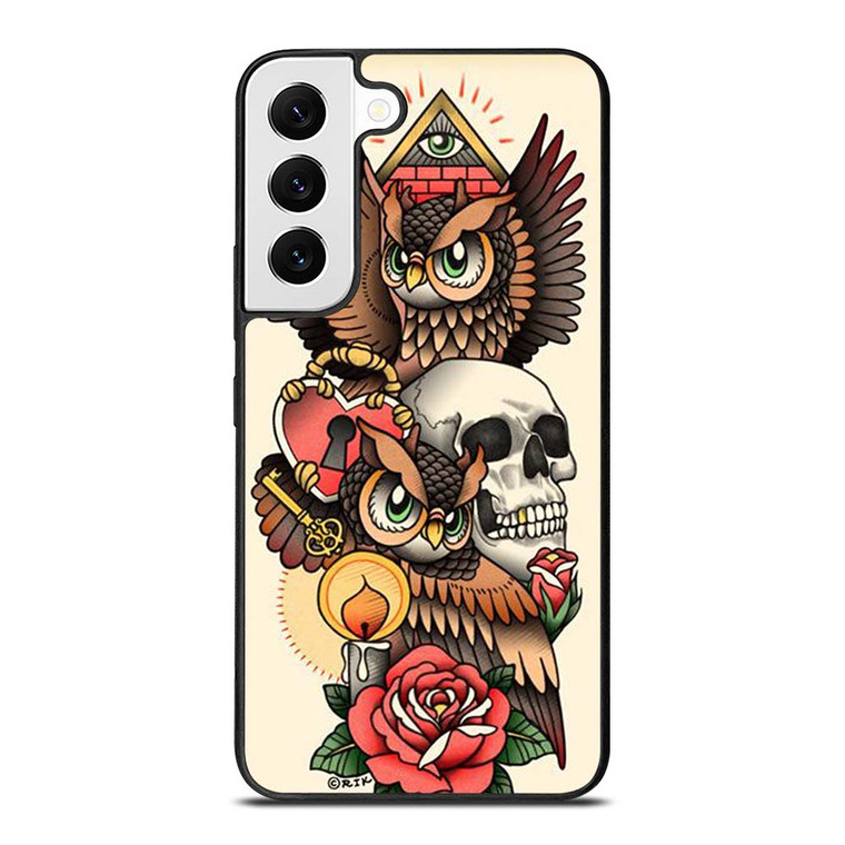 OWL STEAMPUNK ILLUMINATI TATTOO Samsung Galaxy S22 Case Cover