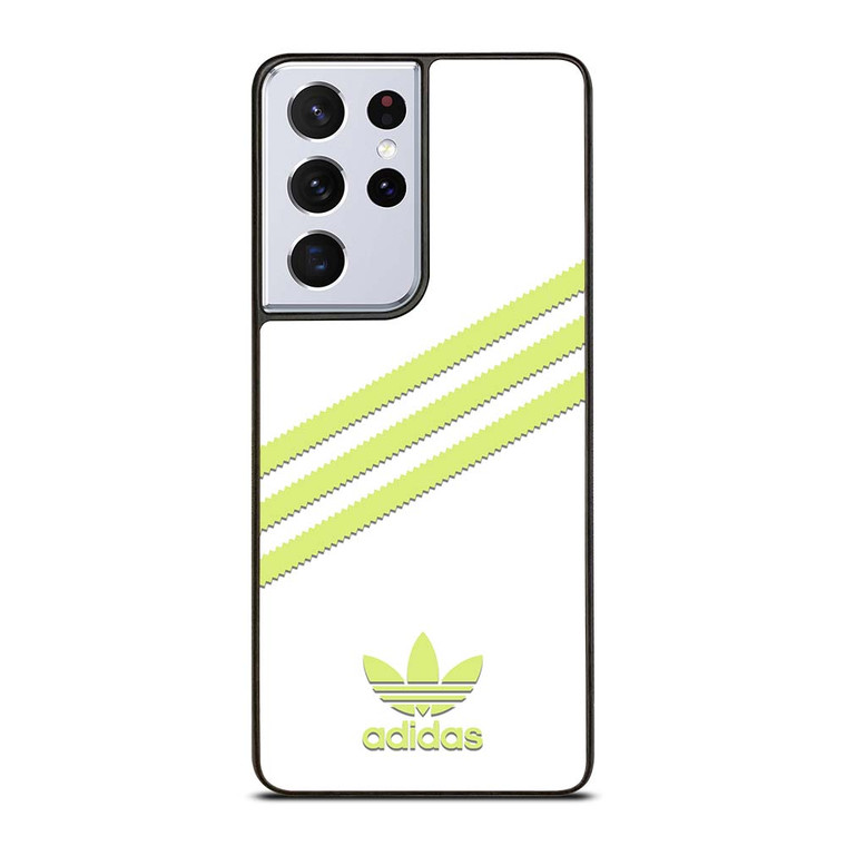 ADIDAS ORIGINALS STRIPES WHITE YELLOW Samsung Galaxy S21 Ultra Case Cover